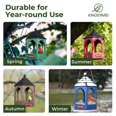 Show full view: Kingsyard Recycled Plastic Bird Hopper Feeder, Brown slide 6 of 8