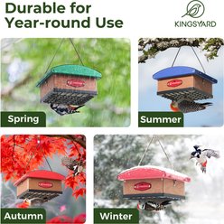 Yarty Recycled Plastic Upside Down Double Suet Wild Bird Feeder, Red slide 2 of 8