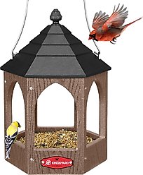 Kingsyard Recycled Plastic Bird Hopper Feeder, Brown