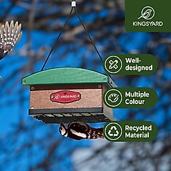 Yarty Recycled Plastic Upside Down Double Suet Wild Bird Feeder, Green slide 2 of 8