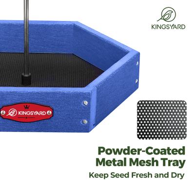 Show full view: Kingsyard Recycled Plastic Bird Tray Feeder, Blue slide 3 of 8