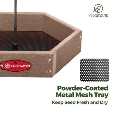 Show full view: Kingsyard Recycled Plastic Bird Tray Feeder, Brown slide 3 of 8