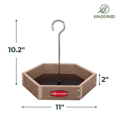Show full view: Kingsyard Recycled Plastic Bird Tray Feeder, Brown slide 2 of 8