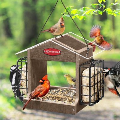 Show full view: Kingsyard Recycled Plastic Double Suet Wild Bird Feeder, Brown slide 5 of 8
