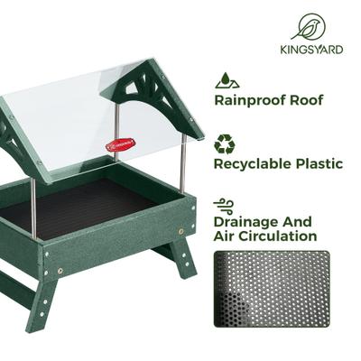Show full view: Kingsyard Recycled Plastic Platform Bird Tray Feeder, Green slide 2 of 8