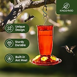 Kingsyard Plastic Hummingbird Feeder, 16-oz, Red, 2 count slide 2 of 9