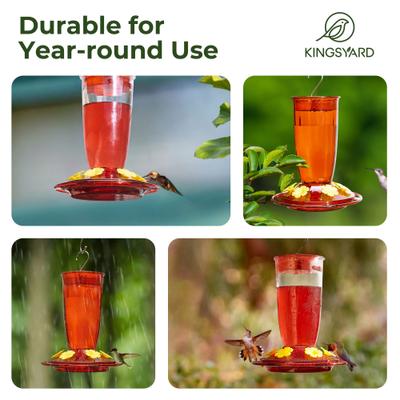 Show full view: Kingsyard Plastic Hummingbird Feeder, 16-oz, Red, 1 count slide 7 of 9