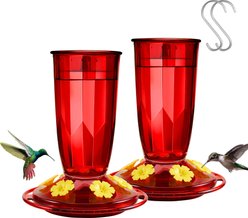 Kingsyard Plastic Hummingbird Feeder, 16-oz, Red, 2 count