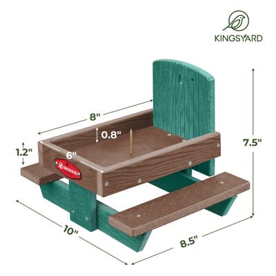 Show full view: Kingsyard Recycled Plastic Squirrel Feeder Table, Green slide 2 of 6