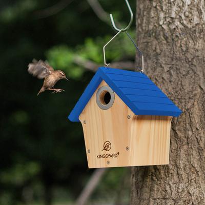 Show full view: Kingsyard Wooden Wren House, Blue slide 8 of 9