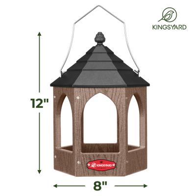 Show full view: Kingsyard Recycled Plastic Bird Hopper Feeder, Brown slide 2 of 8