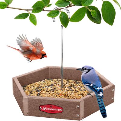 Show full view: Kingsyard Recycled Plastic Bird Tray Feeder, Brown slide 6 of 8