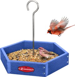 Kingsyard Recycled Plastic Bird Tray Feeder, Blue