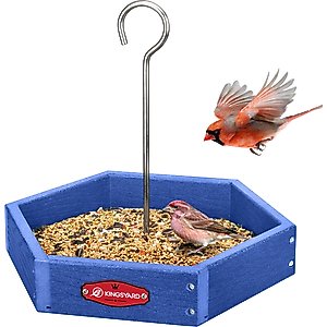 Kingsyard Recycled Plastic Bird Tray Feeder, Blue