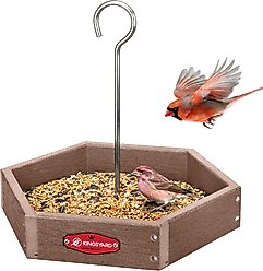Kingsyard Recycled Plastic Bird Tray Feeder, Brown