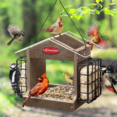 Show full view: Kingsyard Recycled Plastic Double Suet Wild Bird Feeder, Brown slide 6 of 8