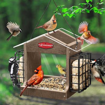 Show full view: Kingsyard Recycled Plastic Double Suet Wild Bird Feeder, Brown slide 4 of 8