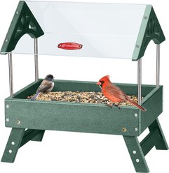 Kingsyard Recycled Plastic Platform Bird Tray Feeder, Green