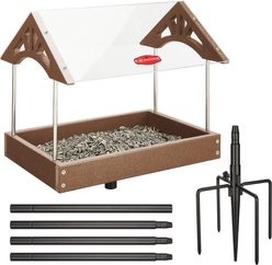 Kingsyard Adjustable Platform Outdoor Wild Bird Feeder, Brown