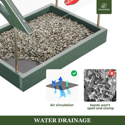 Show full view: Kingsyard Adjustable Platform Outdoor Wild Bird Feeder, Green slide 6 of 8