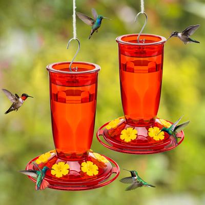 Show full view: Kingsyard Plastic Hummingbird Feeder, 16-oz, Red, 2 count slide 9 of 10