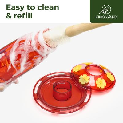 Show full view: Kingsyard Plastic Hummingbird Feeder, 16-oz, Red, 1 count slide 5 of 9