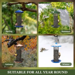 Kingsyard Heavy Duty Metal Mesh Bird Tube Feeder, Blue slide 2 of 8