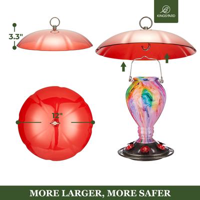 Show full view: Kingsyard Plastic Weather Protective Dome Cover for Bird Tube Feeder, Red slide 2 of 7