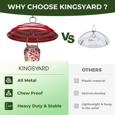 Show full view: Kingsyard Metal Weather Protective Dome for Bird Soda Bottle Feeder, Red slide 7 of 10