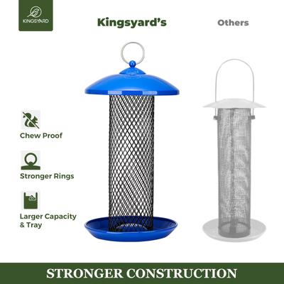 Show full view: Kingsyard Heavy Duty Metal Mesh Bird Tube Feeder, Blue slide 7 of 9