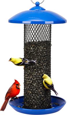 Show full view: Kingsyard Heavy Duty Metal Mesh Bird Tube Feeder, Blue slide 8 of 9