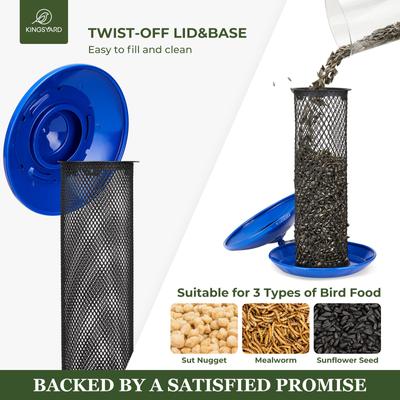 Show full view: Kingsyard Heavy Duty Metal Mesh Bird Tube Feeder, Blue slide 3 of 9