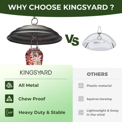 Show full view: Kingsyard Metal Weather Protective Dome for Bird Soda Bottle Feeder, Black slide 7 of 9