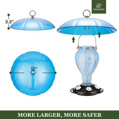 Show full view: Kingsyard Plastic Weather Protective Dome Cover for Bird Tube Feeder, Blue slide 2 of 7