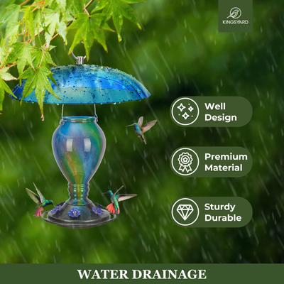 Show full view: Kingsyard Plastic Weather Protective Dome Cover for Bird Tube Feeder, Blue slide 3 of 7