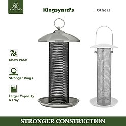 Kingsyard Metal Mesh Finch Bird Tube Feeder, Grey slide 2 of 8