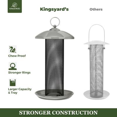 Show full view: Kingsyard Metal Mesh Finch Bird Tube Feeder, Grey slide 8 of 9