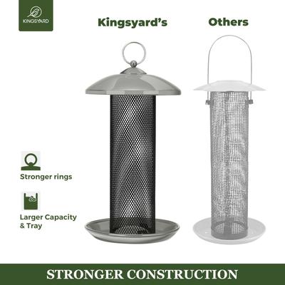 Show full view: Kingsyard Metal Mesh Finch Bird Tube Feeder, Grey slide 5 of 9
