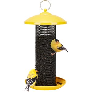 Kingsyard Metal Mesh Finch Bird Tube Feeder, Yellow