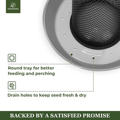 Show full view: Kingsyard Metal Mesh Finch Bird Tube Feeder, Grey slide 4 of 9