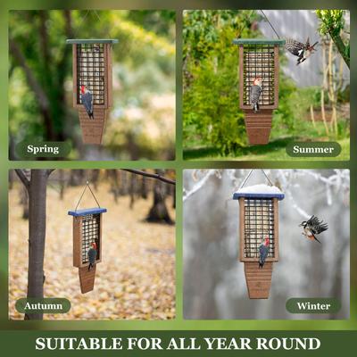 Show full view: Kingsyard Recycled Plastic Bird Suet Feeder, Blue slide 7 of 10
