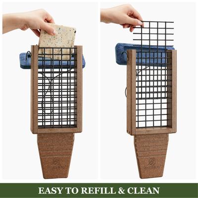 Show full view: Kingsyard Recycled Plastic Bird Suet Feeder, Blue slide 4 of 10