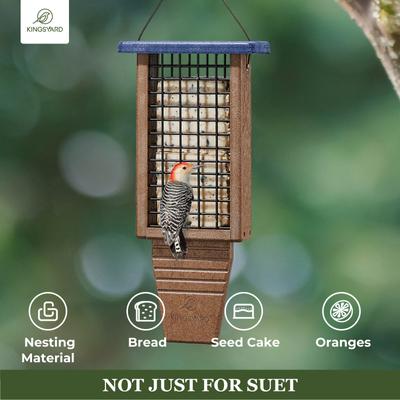 Show full view: Kingsyard Recycled Plastic Bird Suet Feeder, Blue slide 5 of 10