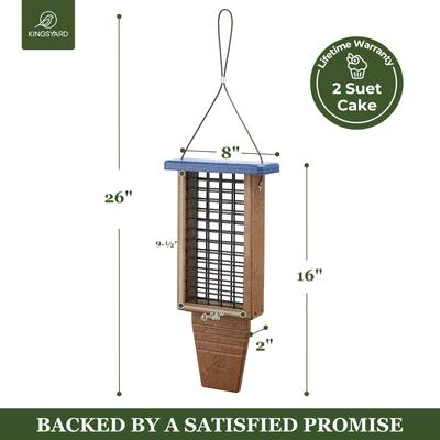 Show full view: Kingsyard Recycled Plastic Bird Suet Feeder, Blue slide 3 of 10