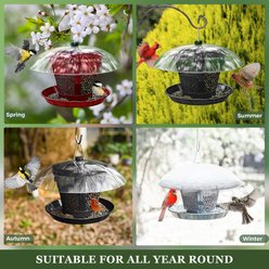 Kingsyard Dual-Use Metal Mesh Wild Bird Hopper Feeder, Red slide 2 of 6
