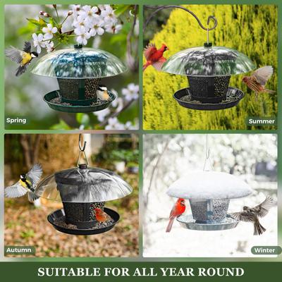 Show full view: Kingsyard Dual-Use Metal Mesh Wild Bird Hopper Feeder, Iron Grey slide 6 of 8