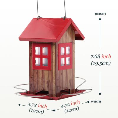 Show full view: Kingsyard Small Bird House Bird Hopper Feeder, Red slide 2 of 8