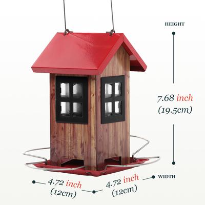 Show full view: Kingsyard Small Bird House Bird Hopper Feeder, Black & Red slide 2 of 8
