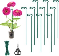 Kingsyard Durable Plant Support Stakes, Green, Small, 10 count
