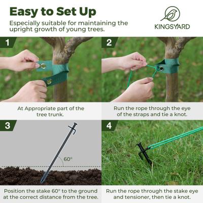 Show full view: Kingsyard Heavy Duty Tree Support Stakes, Black, Medium, 1 count slide 5 of 9